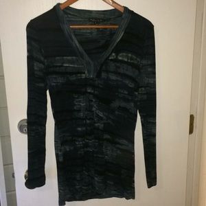 Dunia tie dye style top in greens in small